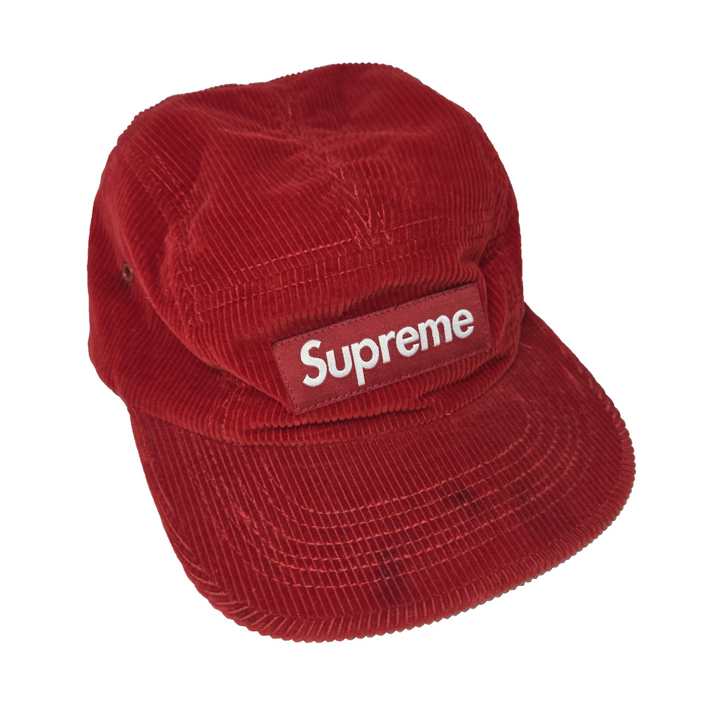 Supreme Corduroy Camp Cap Red FW16 Original First Box Logo Cord Hat